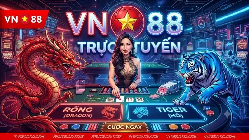 Giao diện bàn cược trực tuyến giúp người chơi dễ dàng làm quen với luật chơi rồng hổ tại VN88.