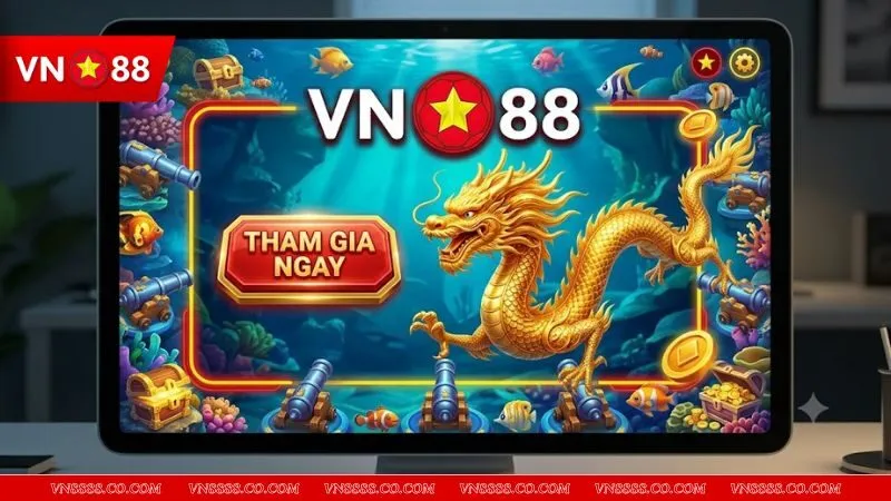Giao diện sảnh trò chơi VN88 nơi áp dụng mẹo săn rồng vàng trong game bắn cá để người dùng dễ dàng truy cập