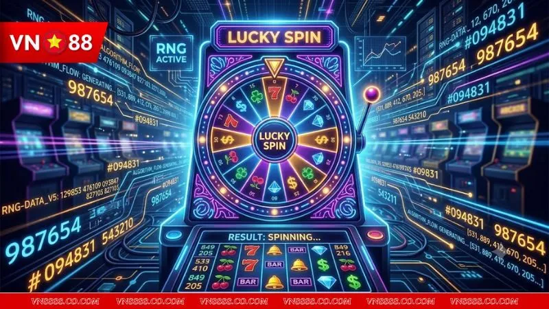 Mô phỏng thuật toán RNG quyết định kết quả ngẫu nhiên khi chơi nổ hũ