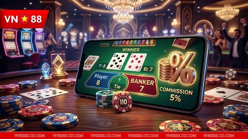 Biểu tượng minh họa phí hoa hồng 5% khi người chơi đặt cược vào cửa nhà cái