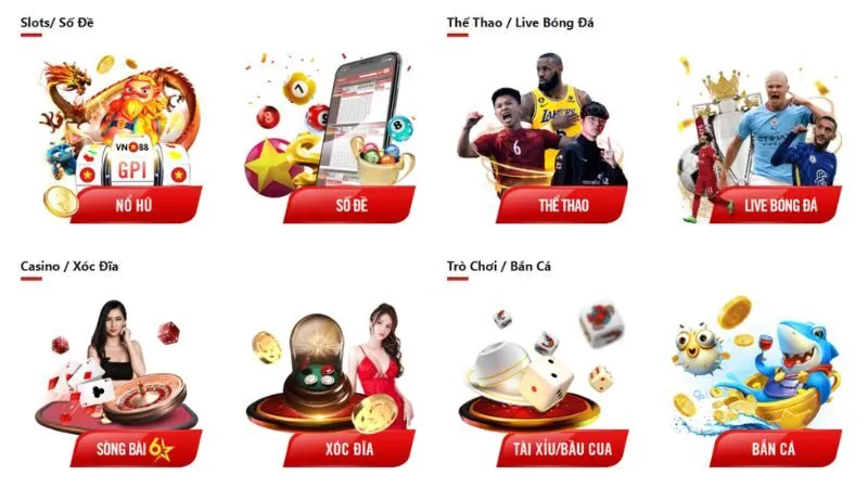 Khám phá các sảnh game nổi bật tại VN88 chính thức
